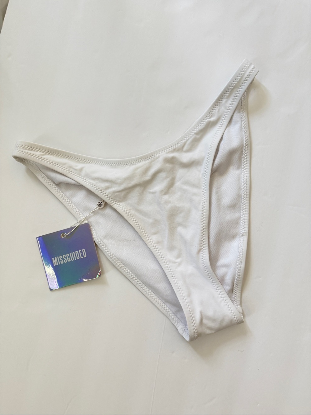 Missguided White High Leg Bikini Bottom